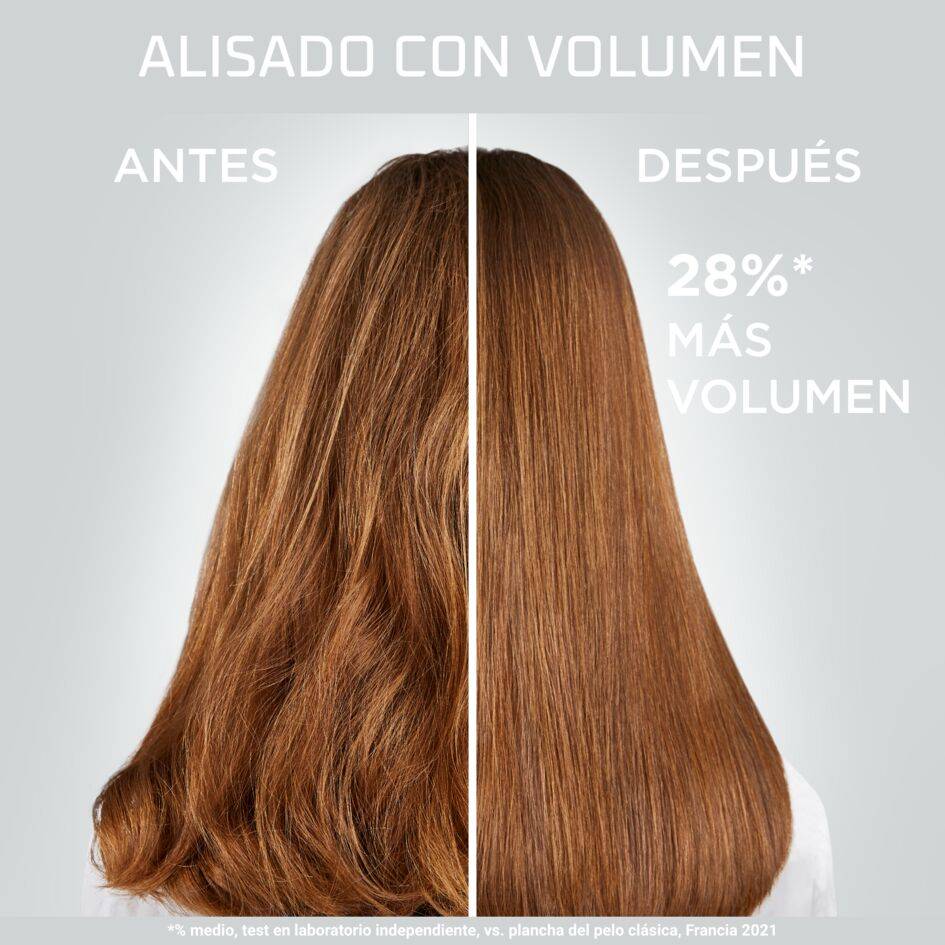 Volumizer, Plancha de pelo, 3D Volume Booster, Cepillo integrado, Blanco