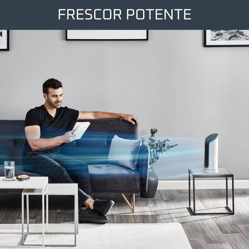 Eole Compact de Rowenta, Ventilador de torre, 3 velocidades, silencioso, oscilación automática