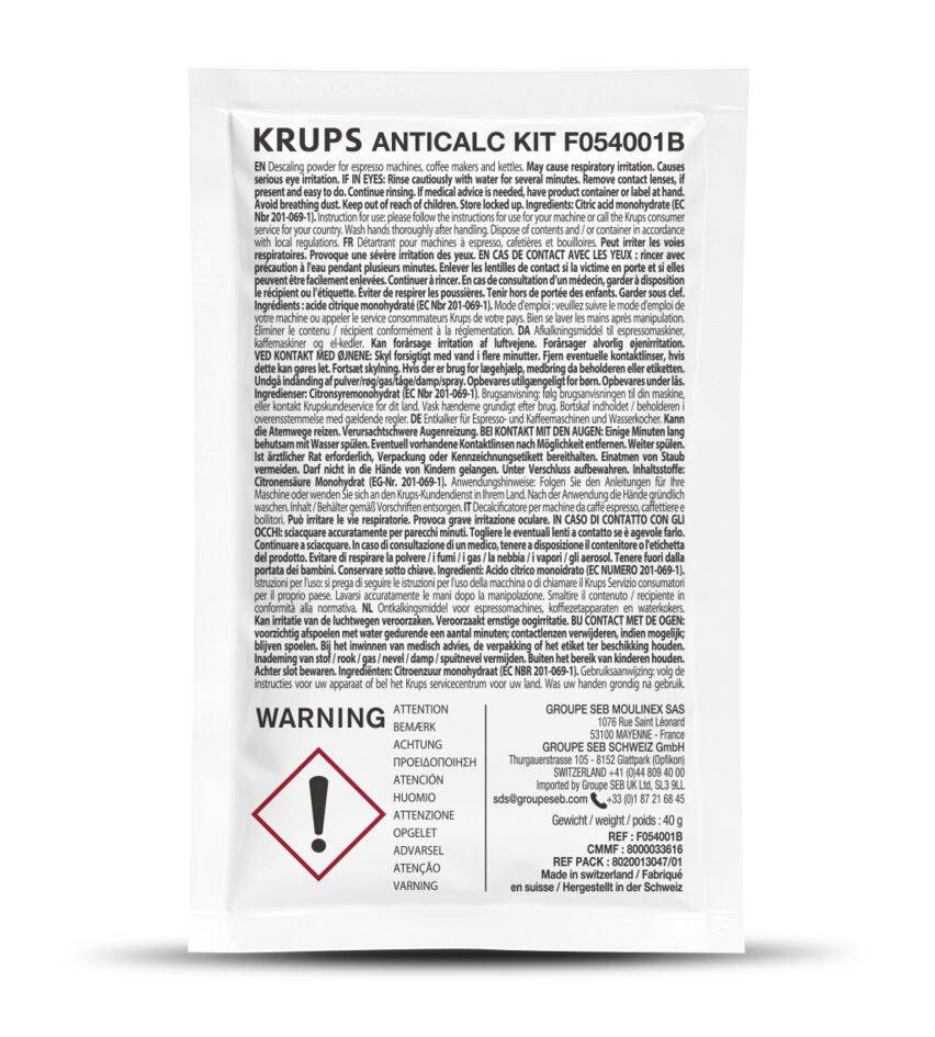 Descalcificadores en polvo x 2 F054001B