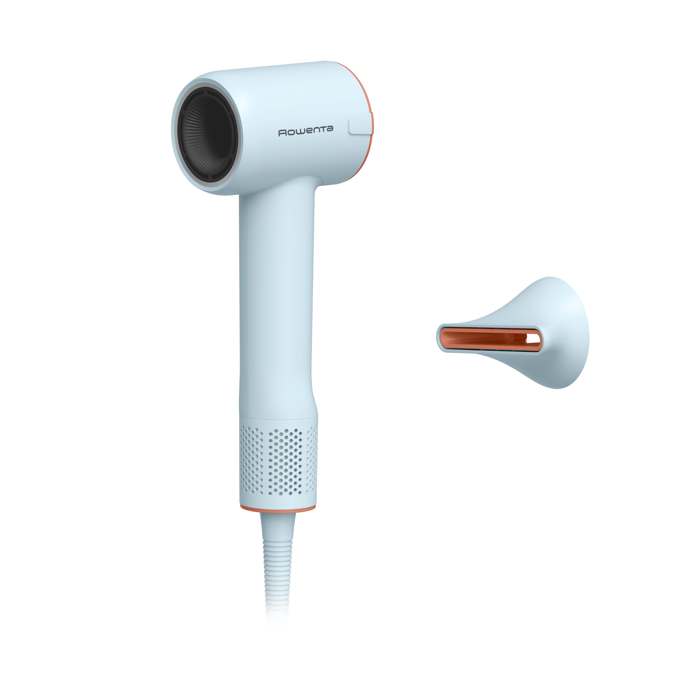 Blumia de Rowenta, Secador de pelo, Motor digital de alta velocidad, 350 g, Secado Rápido, Compacto, Azul