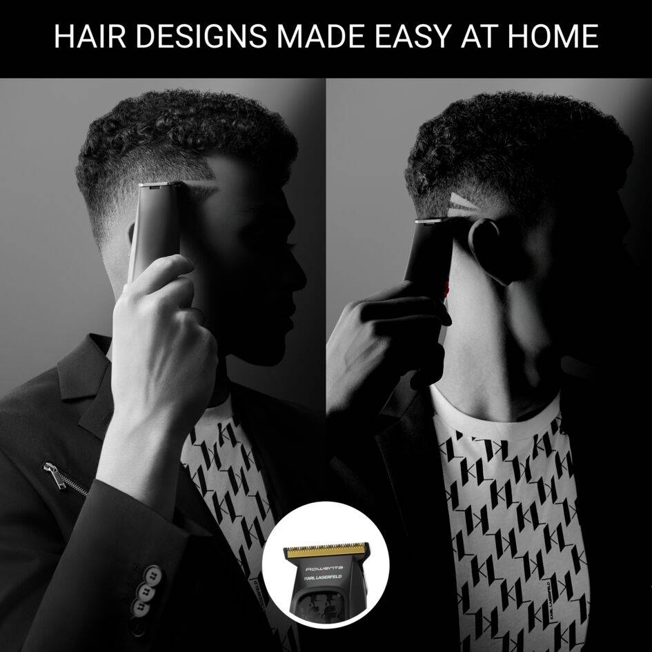 Cut & Style Karl Lagerfed x Rowenta, Cortapelos,  3 peines para el cabello, 90 minutos de autonomía, batería de iones