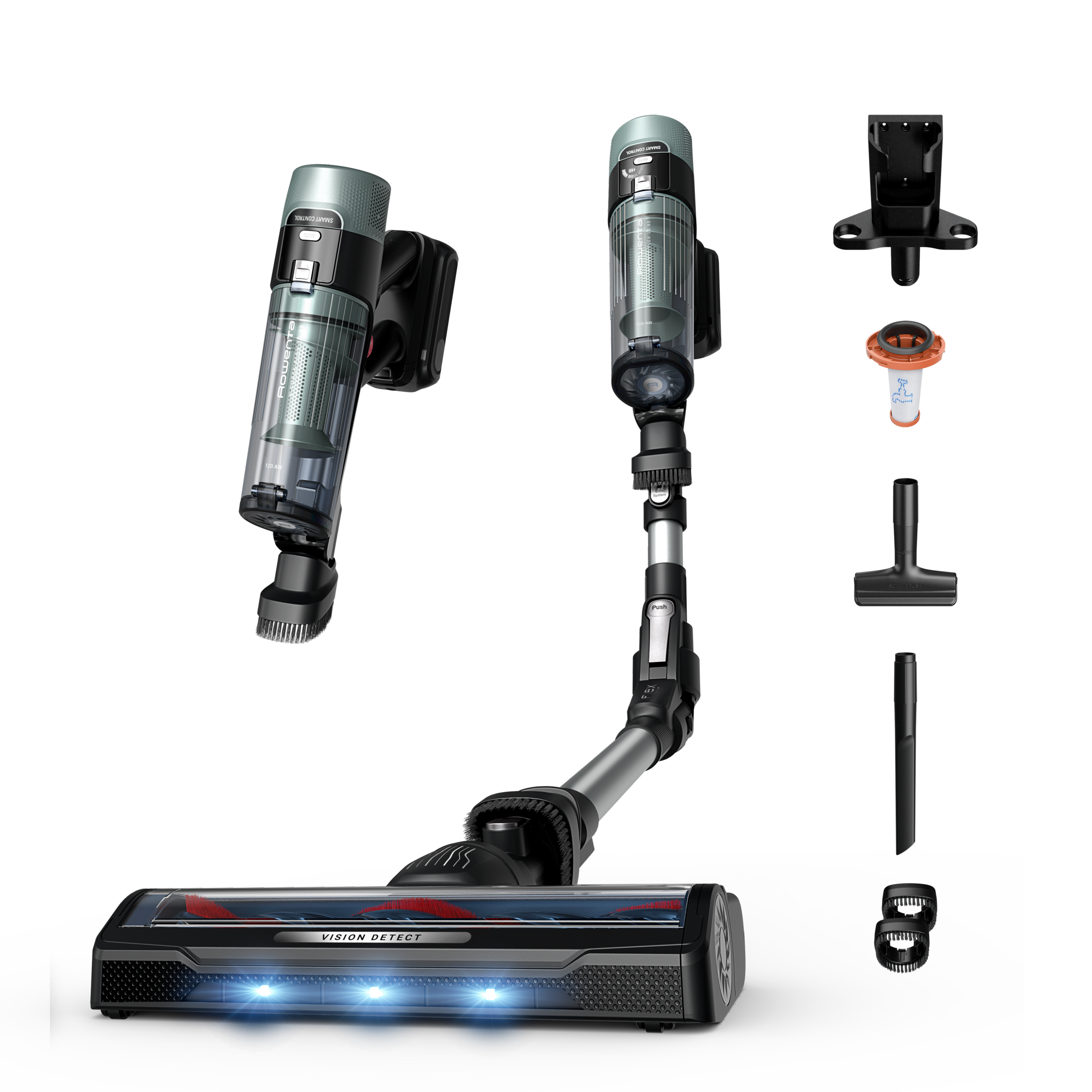 X-Force Flex 10.80 de Rowenta, Aspirador Sin Cable, hasta 120 AW, con LEDs azules y ajuste automático de potencia según el tipo de suelo, gran autonomía