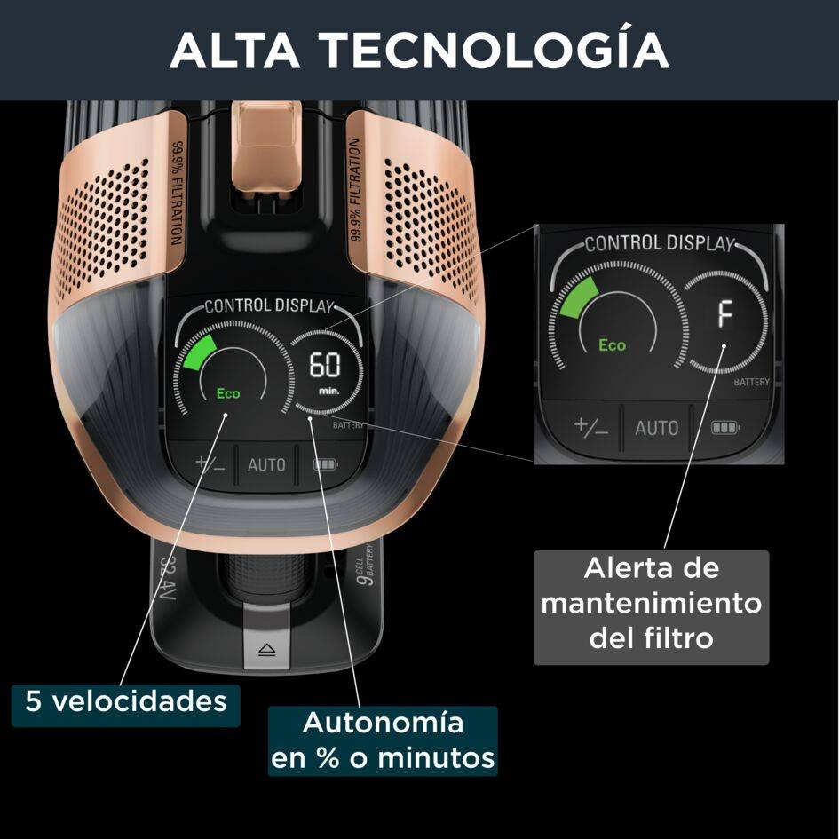 X-Force Flex 15.60, Aspiradora sin cable, 230 airwatts, Batería 32,4 V, Hasta 1 hora y 25&nbsp;minutos de Autonomía
