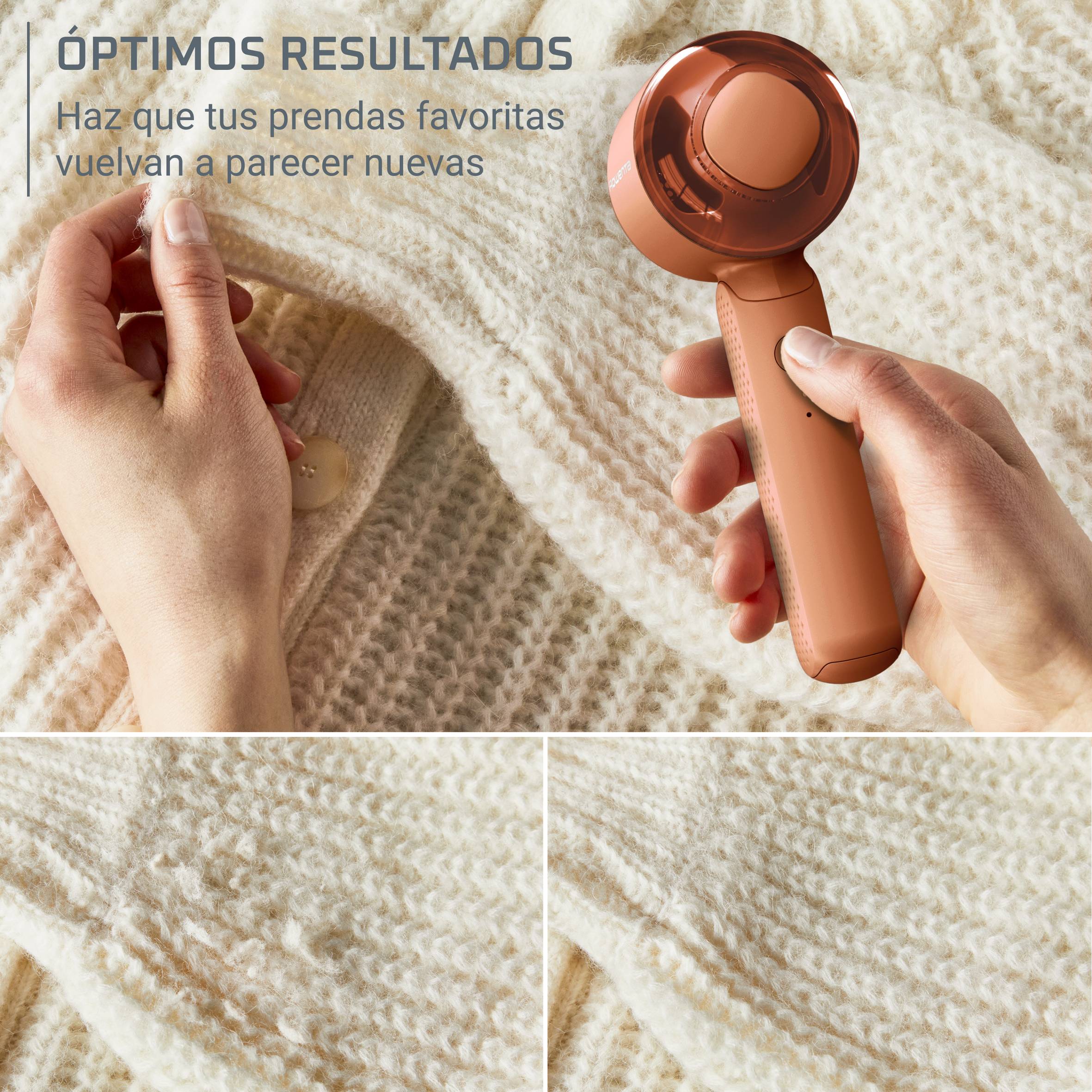 Easy Care de Rowenta, quitapelusas recargable, rejilla de acero inoxidable, rápido y fácil de usar