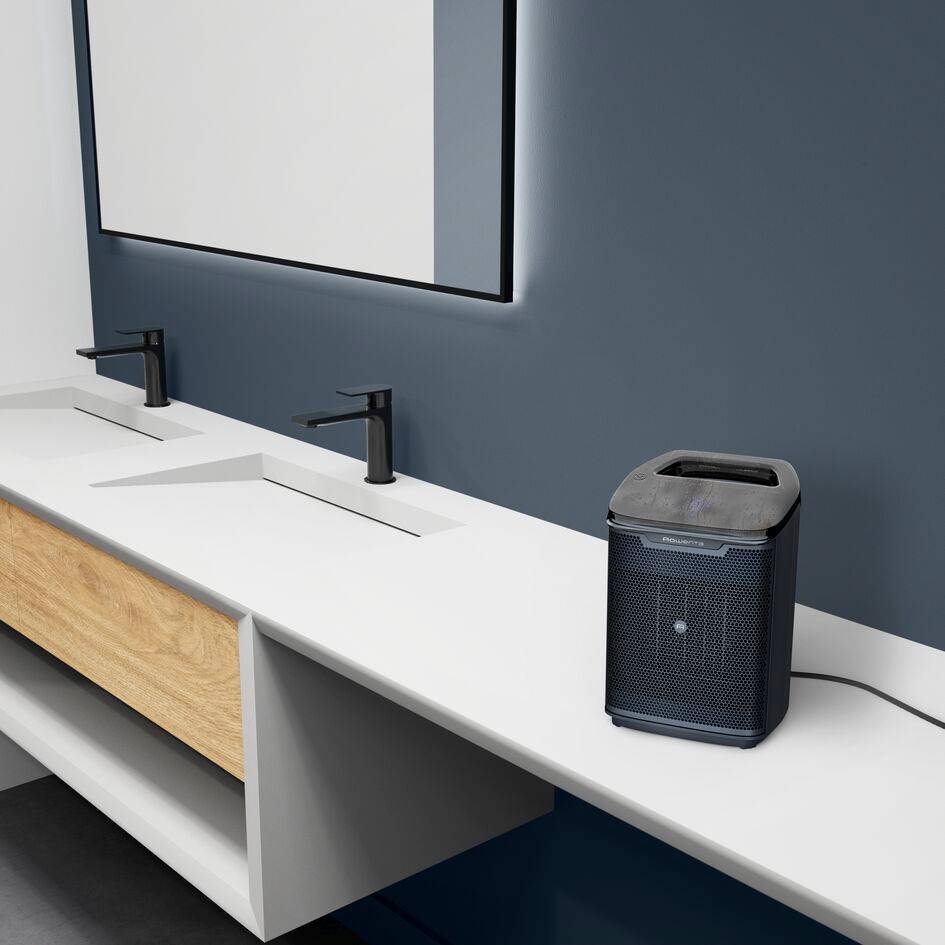 Intense Comfort + Aqua de Rowenta, Calefactor de baño, 2000 W, Tecnología Cerámica, Pantalla Digital, Ahorro energético