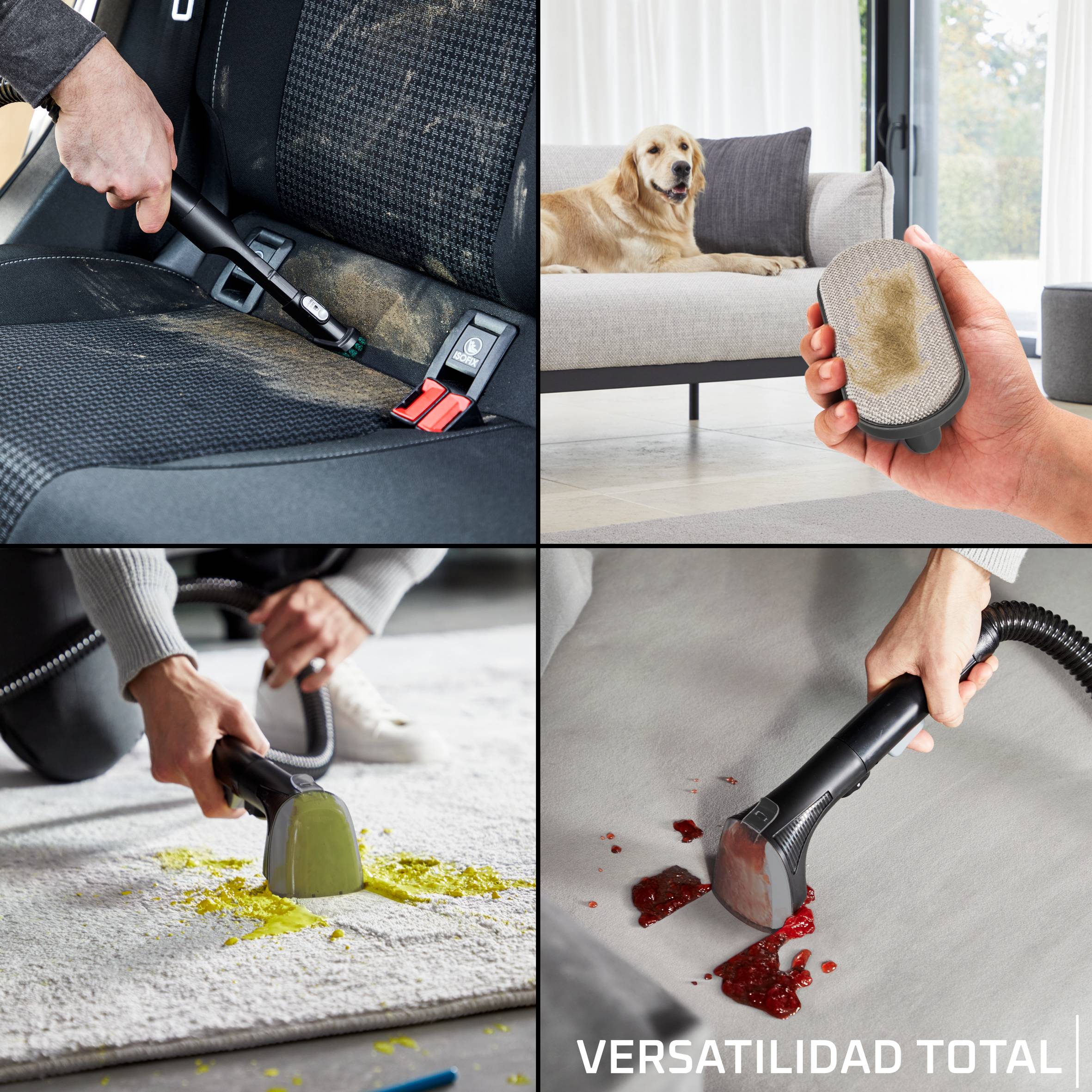Clean It Compact de Rowenta, Aspirador de tapicerías, Limpieza rápida de derrames y manchas, hasta 11,5 kPa, 400 W, Incluye sistema de autolimpieza