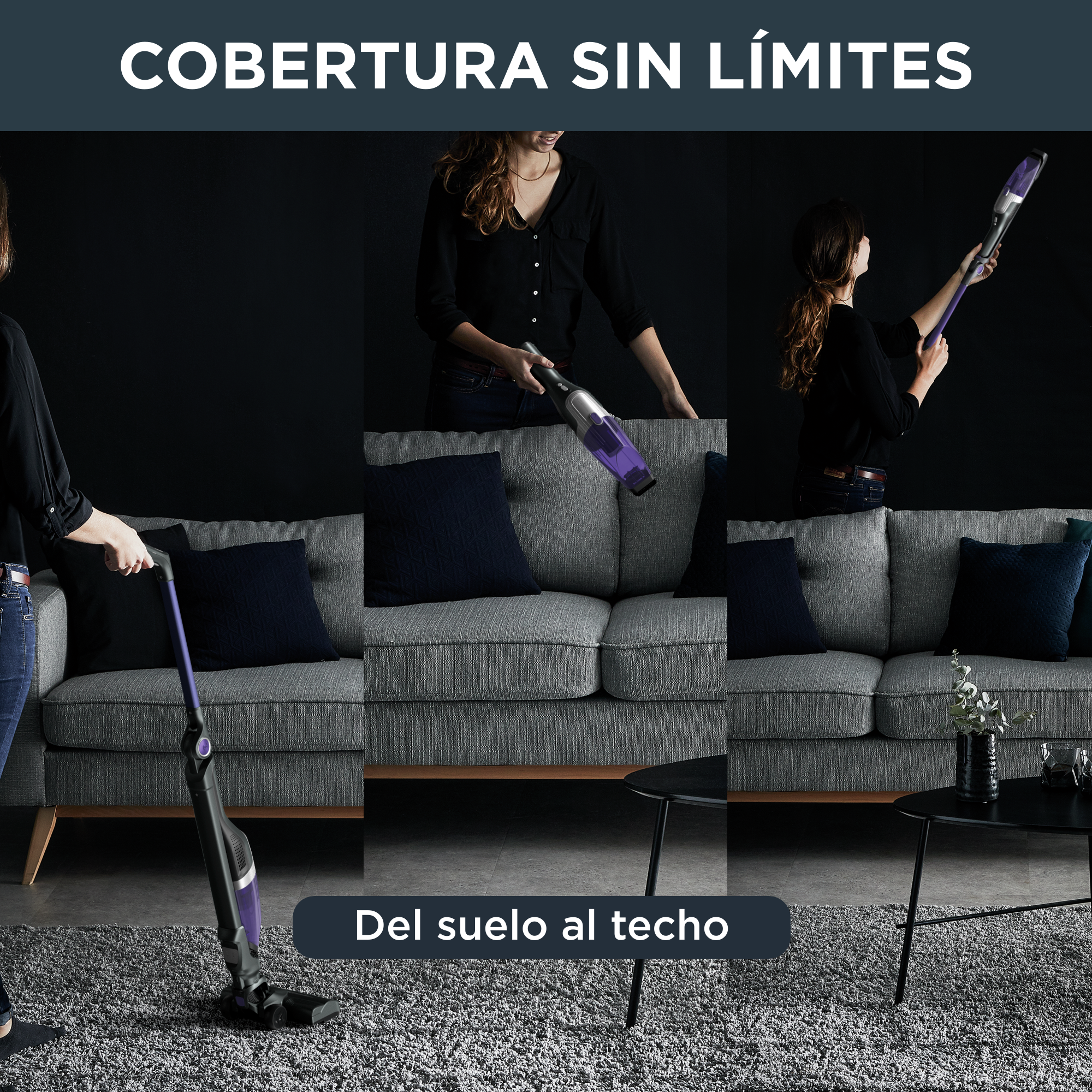 X-Trem Compact 2 en 1, Aspiradora sin cable, Aspiradora de mano, Tecnología Flex, Lila