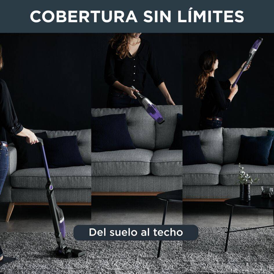 X-Trem Compact 2 en 1, Aspiradora sin cable, Aspiradora de mano, Tecnología Flex, Lila