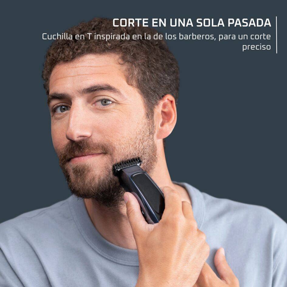Recortadora de barba Barber Experience de Rowenta, Recubrimiento de carbono tipo diamante, Hoja en T, Gran autonomía