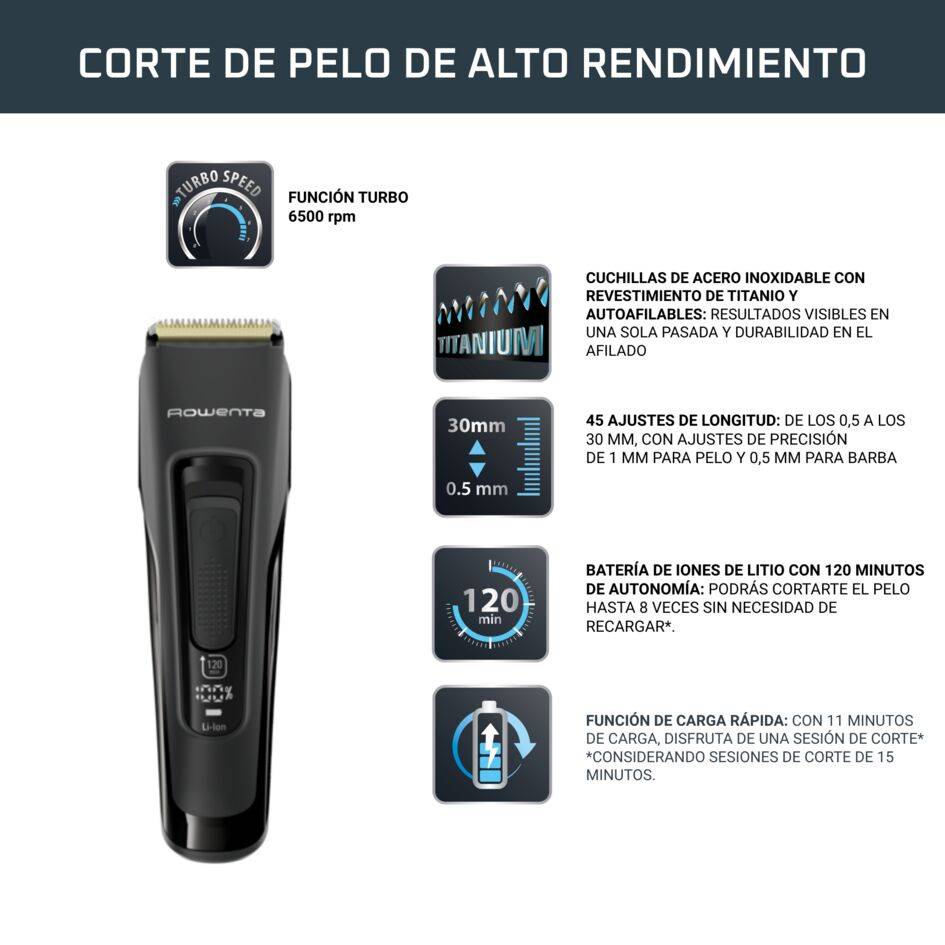 Advancer Xpert, Cortapelos, 3 accesorios, Negro