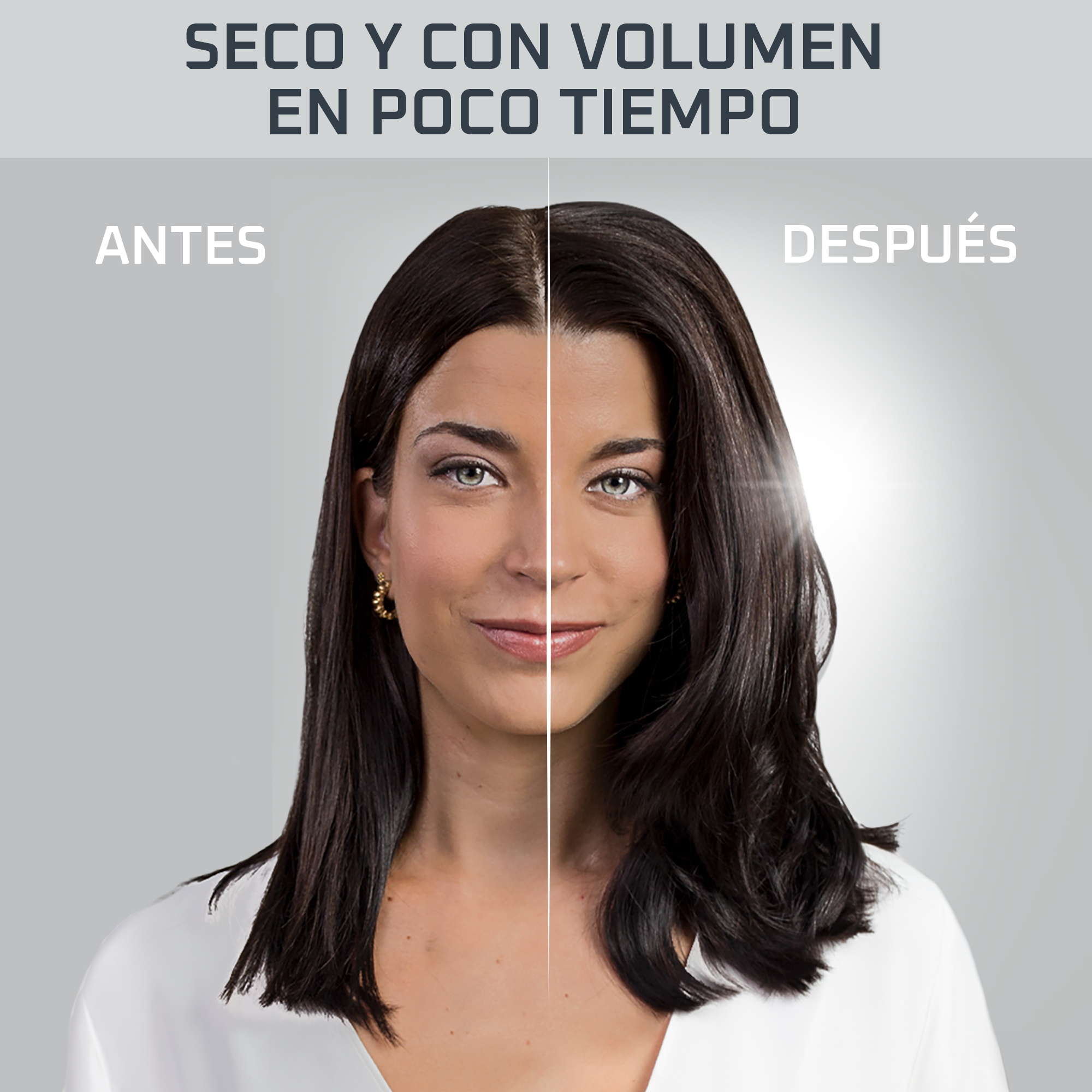 Volumizer, Cepillo secador, Moldea, Diseño ovalado, Blanco