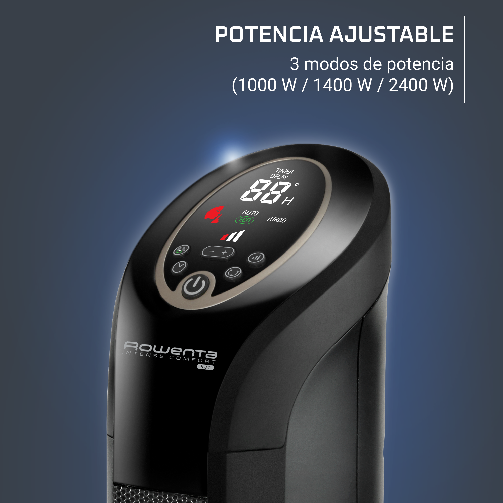 Intense Comfort Hot, Calefactor cerámico de torre, 42 dB(A), Modo Eco