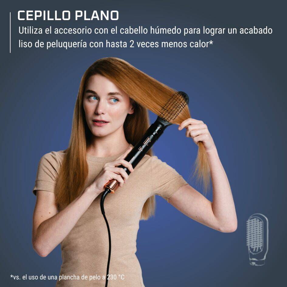 Air Shape de Rowenta, Moldeador de cabello, 4 cabezales distintos, Motor digital de alta velocidad, Hasta 150 km/h, Resultados duraderos