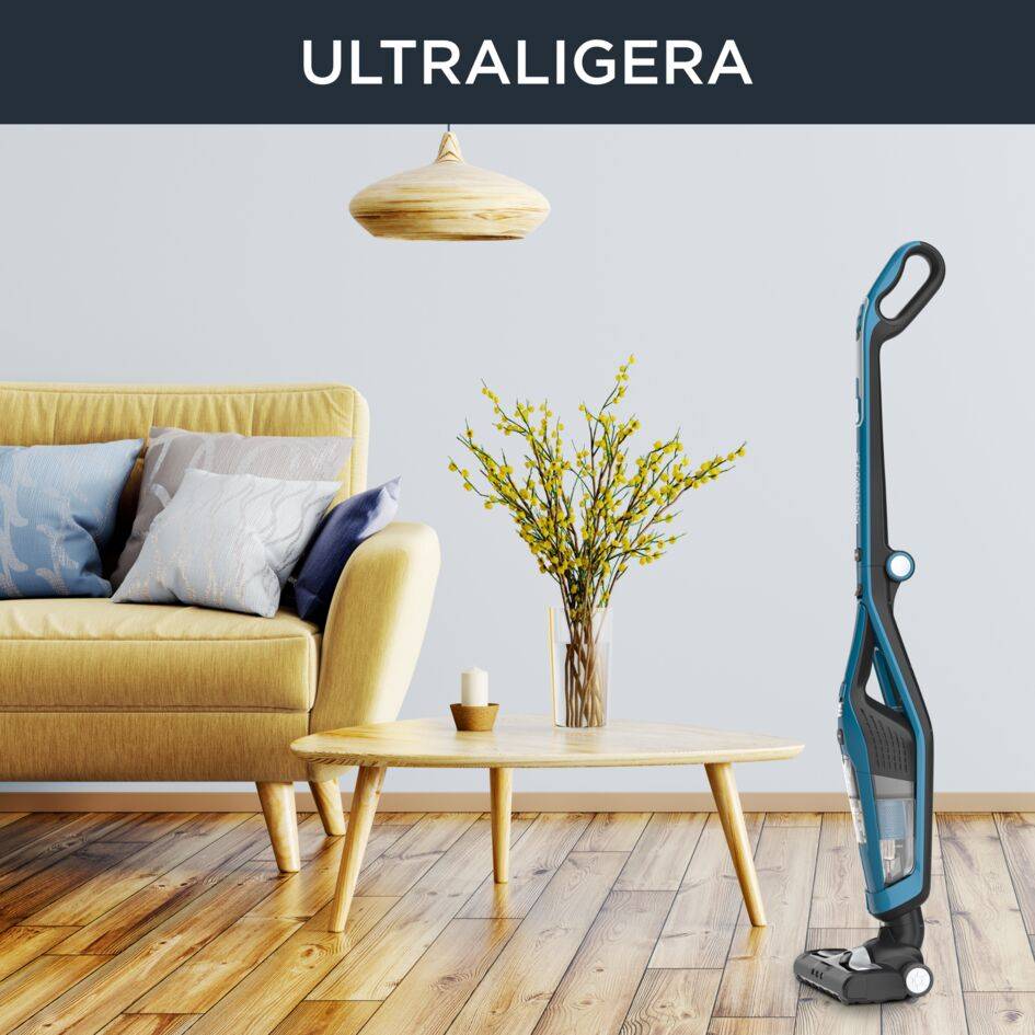 Dual Force 2 en 1, Aspiradora sin cable y de mano, Plegable, Accesorio para ranuras, Azul