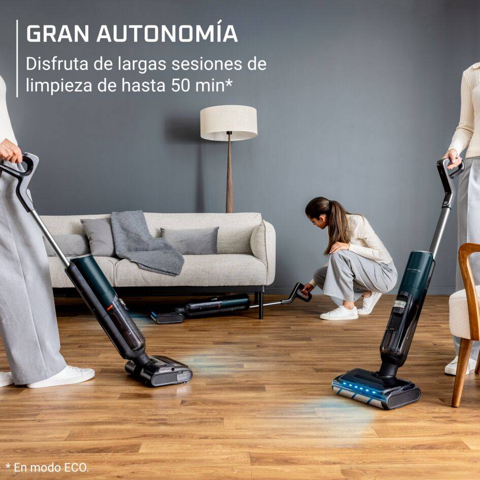 X-Clean 7 de Rowenta, Fregona Eléctrica Sin Cable, Tecnología Wet & Dry,  Luces Led, Gran Autonomía, Autolimpieza, Sistema antienredos