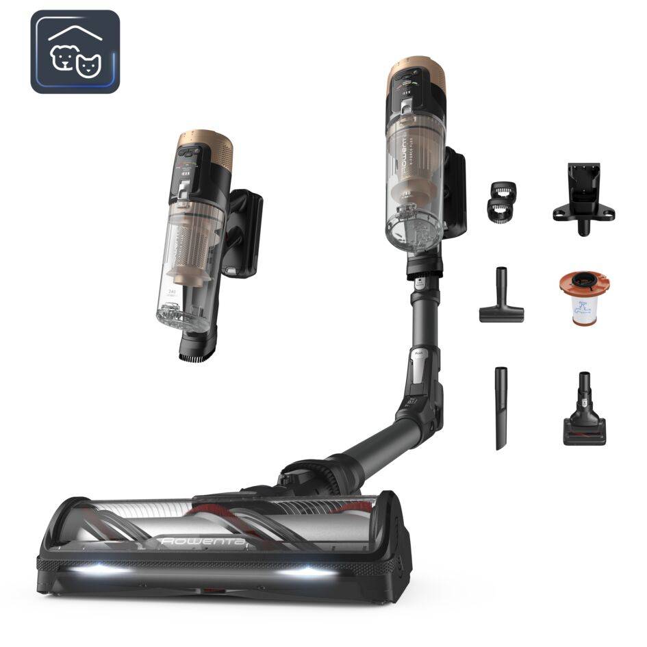 X-Force Flex 14.80 Animal Care de Rowenta, Aspiradora sin Cable, Potencia de Succión de 240 AW, Ajuste Automático de Potencia, Autonomía de 1 h y 30 min
