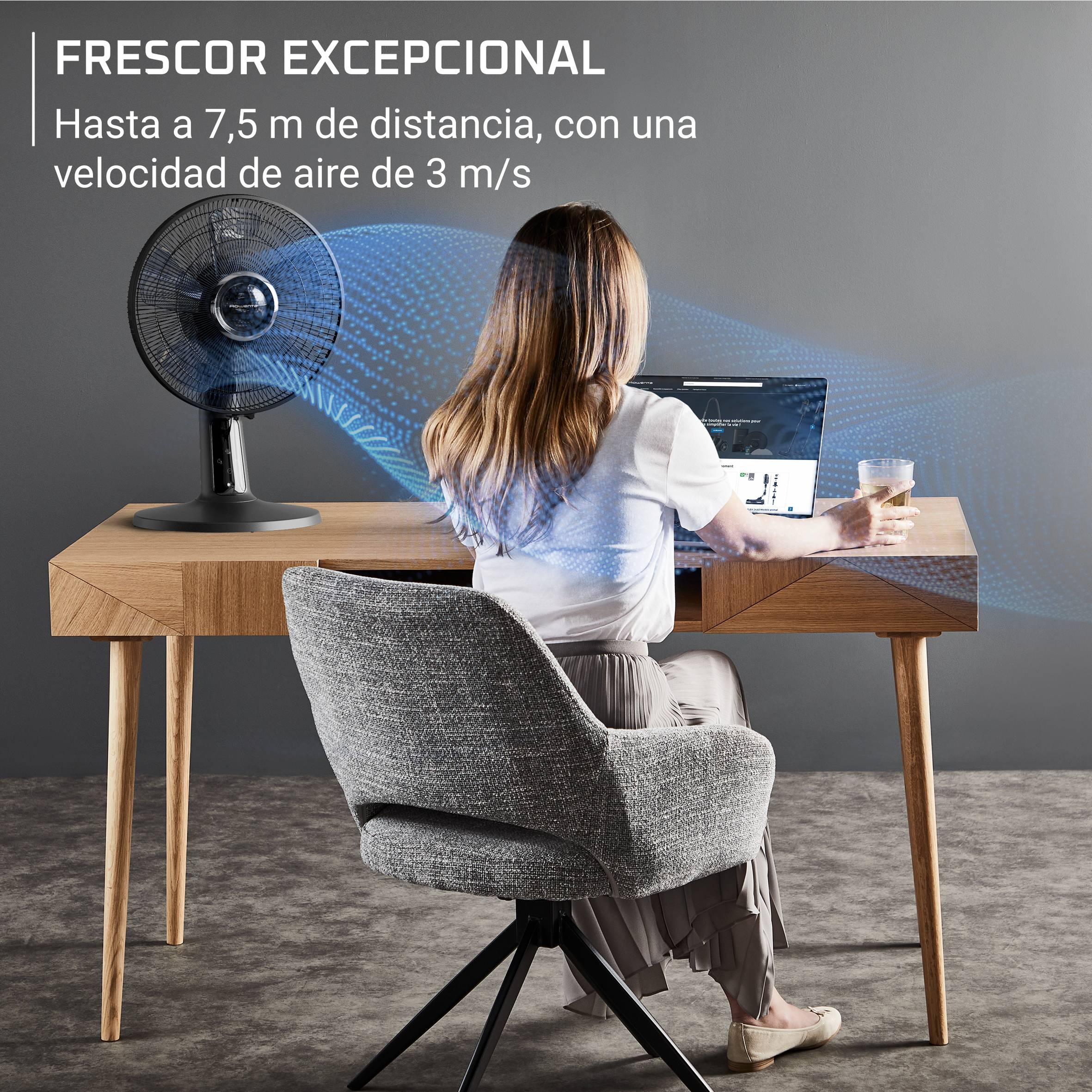 Turbo Silence Extreme + de Rowenta, Ventilador de sobremesa, Frescor óptimo, silencioso