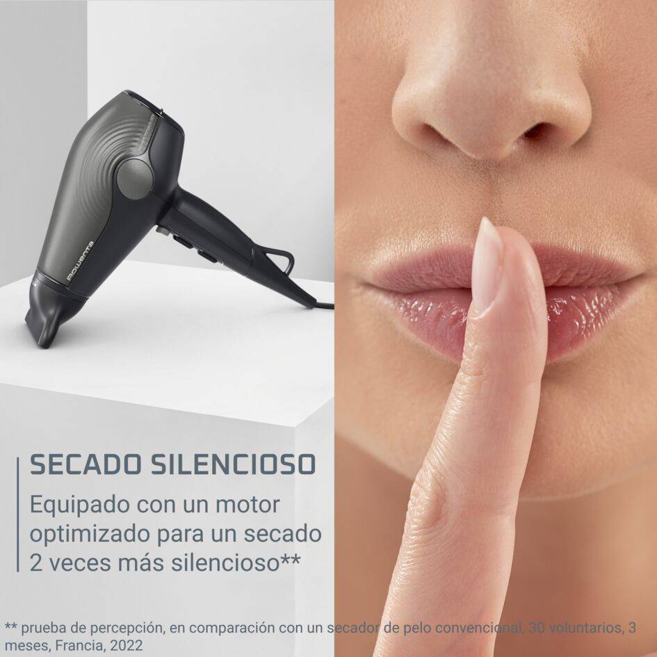 Ultra Silence, Secador de pelo, Muy silencioso, 2100 EW para un flujo de aire de alta velocidad