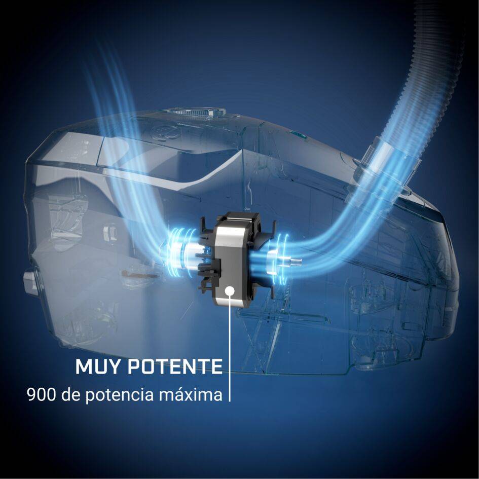 Green Force Max de Rowenta, Aspiradora con bolsa, Motor de Bajo Consumo, 900 W, Diseño Compacto, Radio de Acción de 12