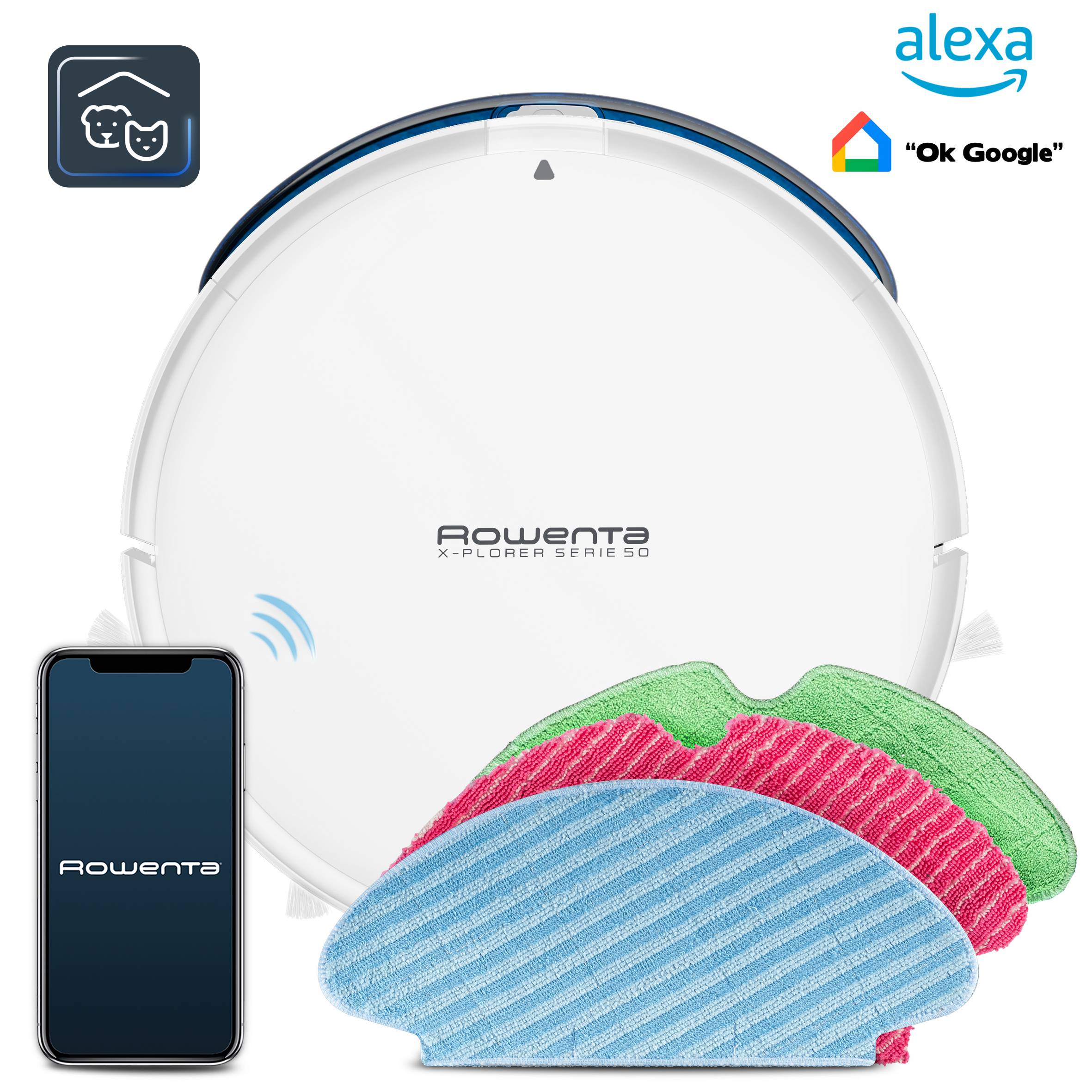 X-Plorer Serie 50 Total Care + Connect, Robot aspirador, 4 en 1