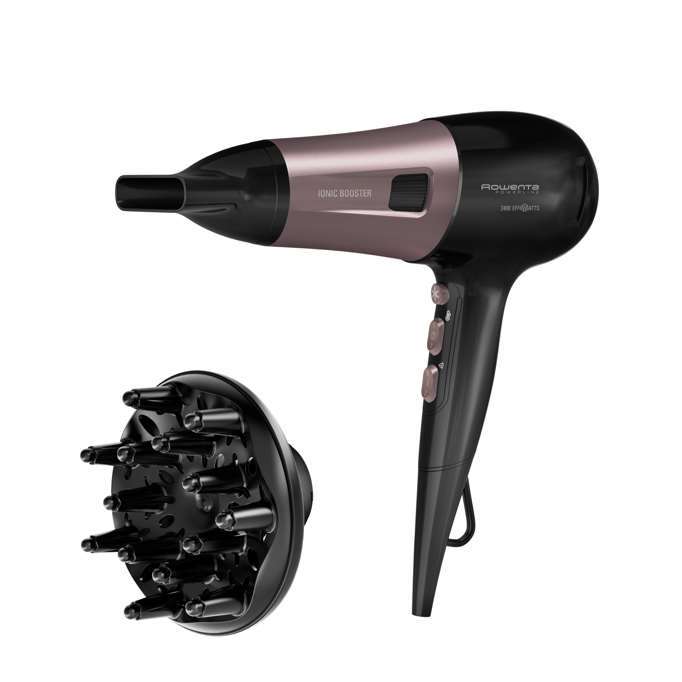 Powerline, Secador de pelo, 2400 Effiwatts, Tecnología iónica, Ajuste de cuidado del cabello