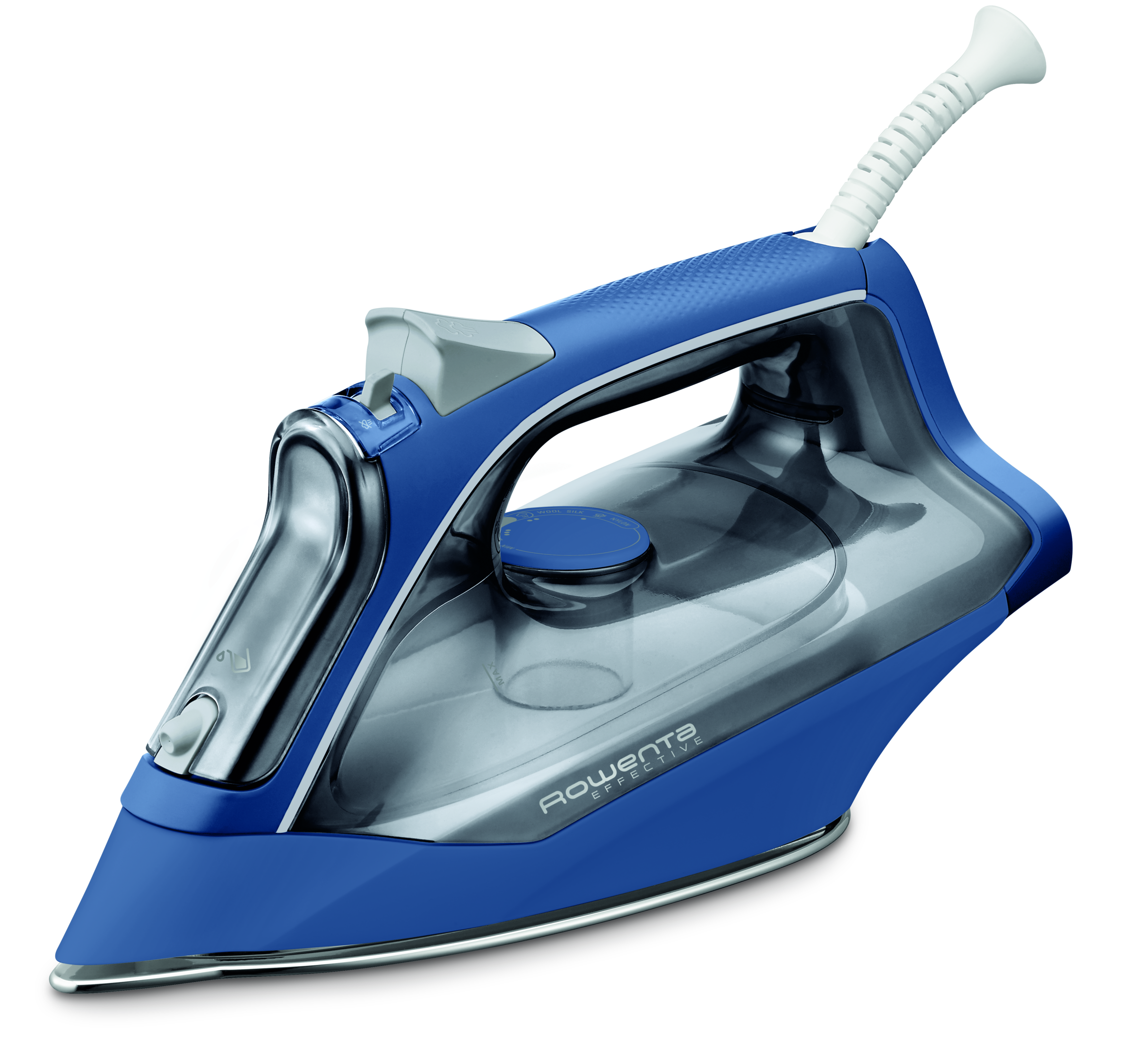 Effective + de Rowenta +, Plancha de vapor, 2400 W de potencia, golpe de vapor de 120 g/min, ajustes fáciles de usar, función de vapor automático, suela de acero inoxidable,