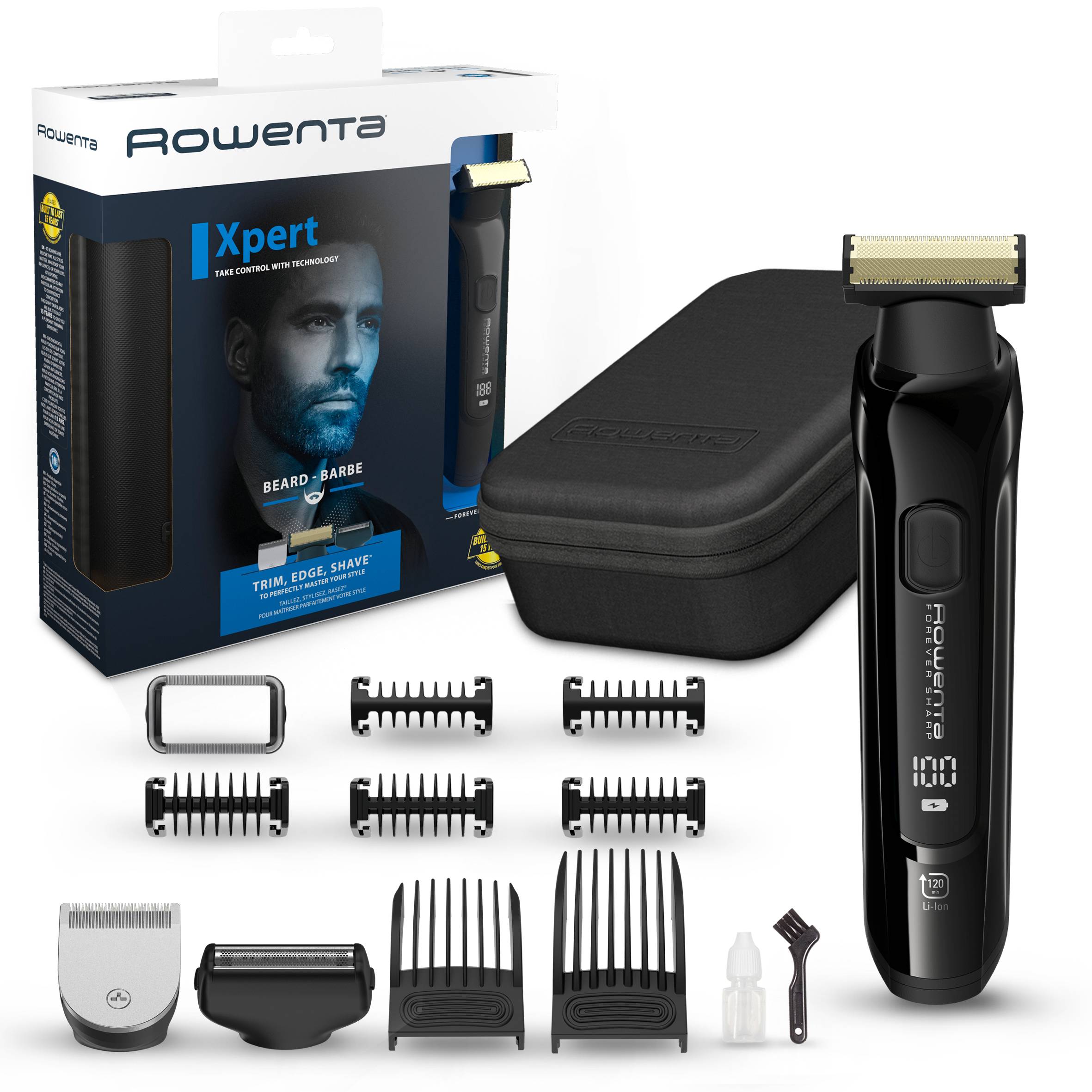 Forever Sharp ultimate expert, Recortadora de barba híbrida, Negra