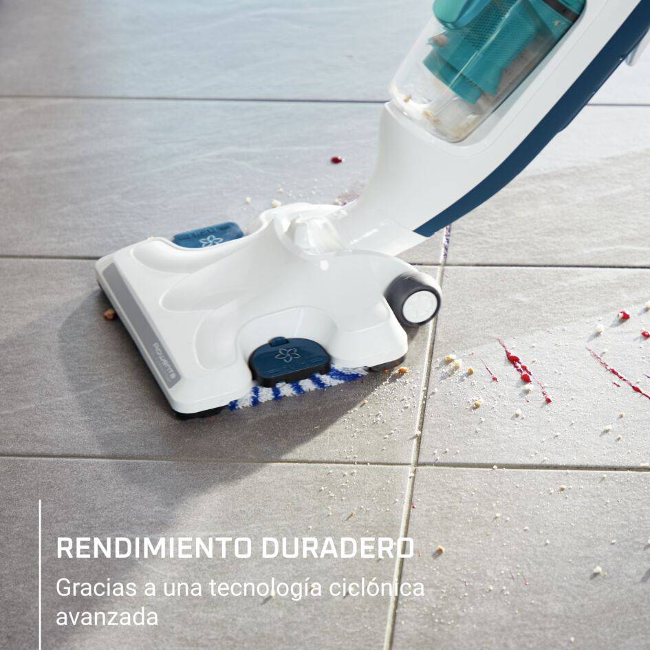 Clean & Steam Revolution, Escoba aspiradora de vapor con cable, Blanco y azul