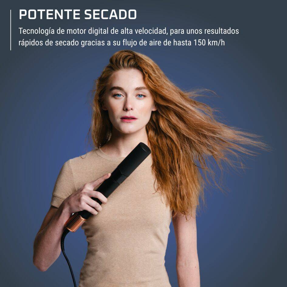 Air Shape de Rowenta, Moldeador de cabello, 4 cabezales distintos, Motor digital de alta velocidad, Hasta 150 km/h, Resultados duraderos