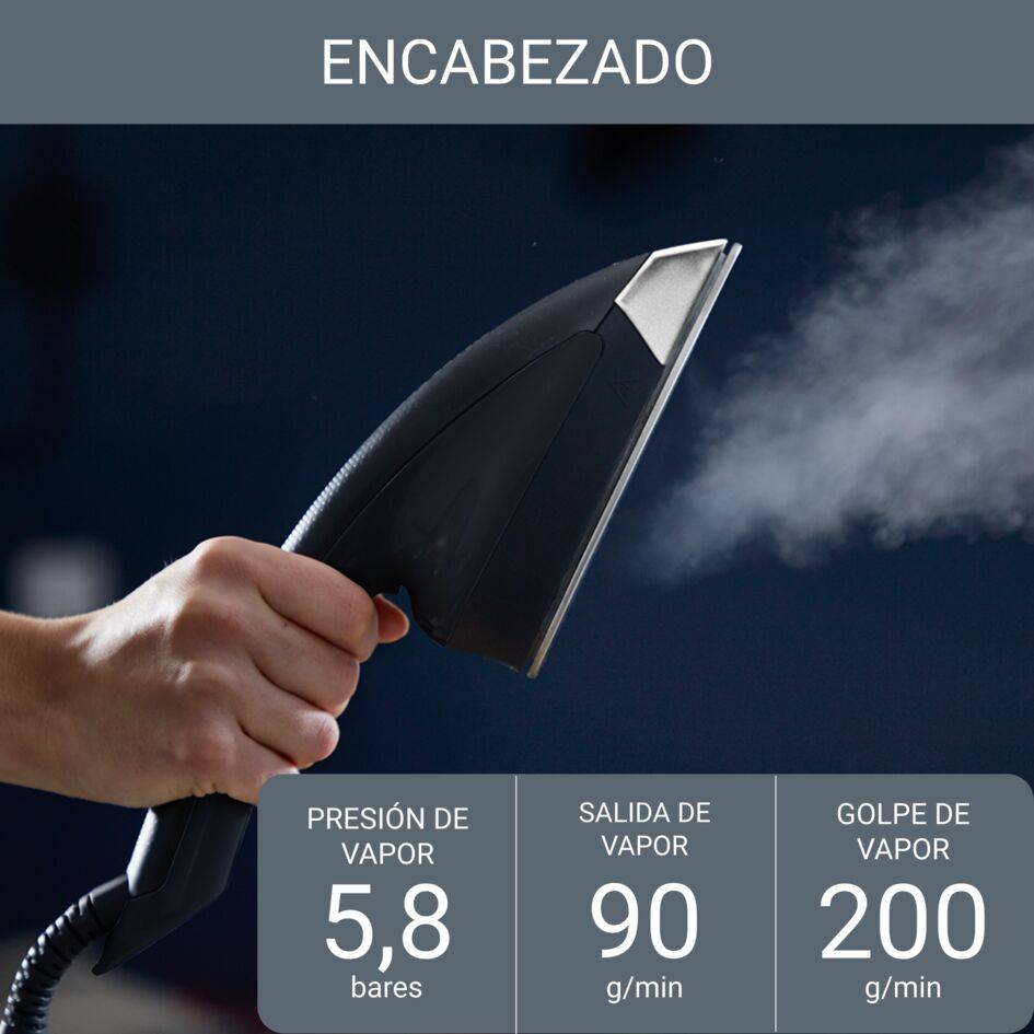 Ixeo Power de Rowenta, Centro de planchado todo en uno, Tabla inteligente de 3 posiciones, Tecnología de alta presión