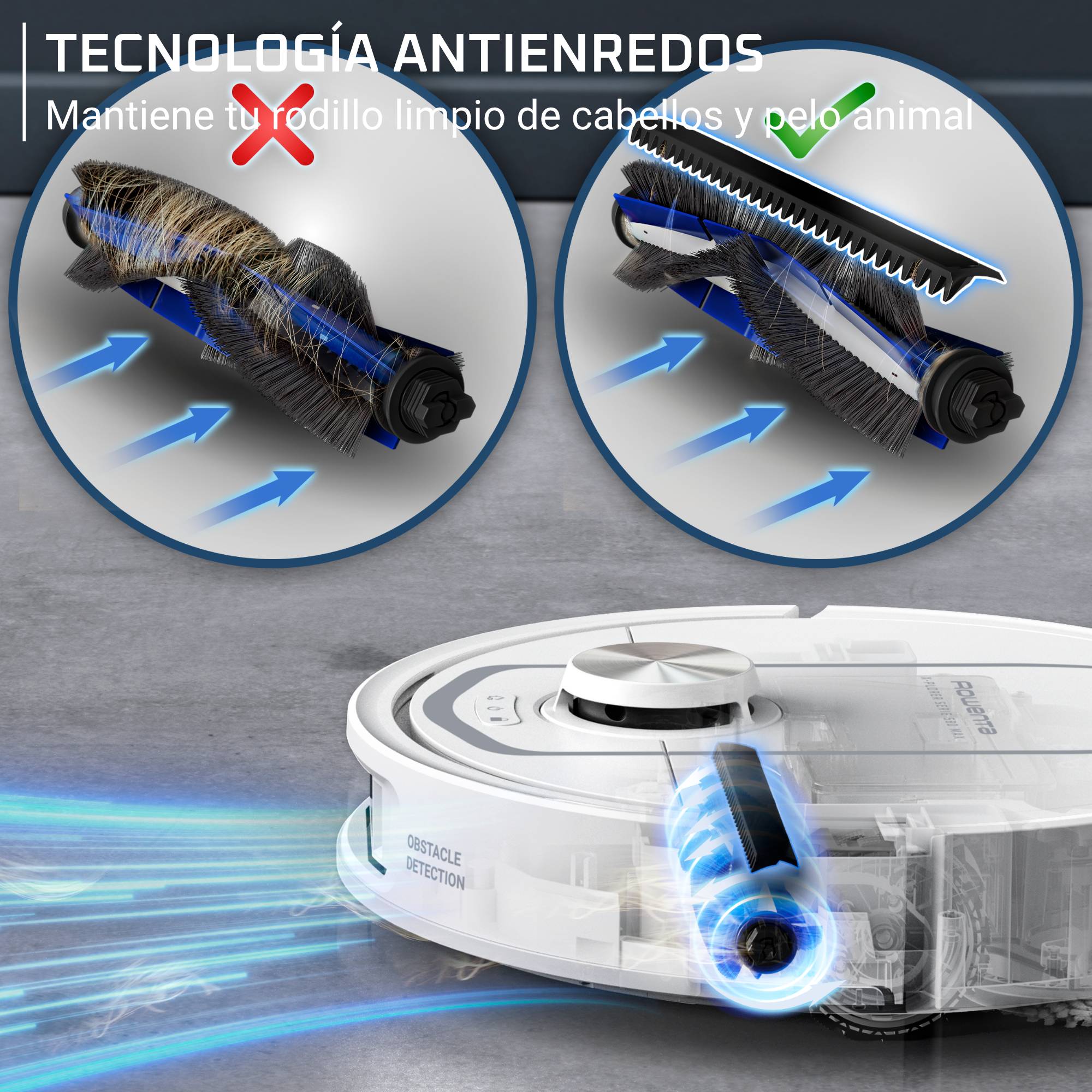 X-Plorer Serie 580 Max de Rowenta, Robot aspirador, lavado y secado automáticos de mopas, estación de vaciado automático de la suciedad, navegación inteligente
