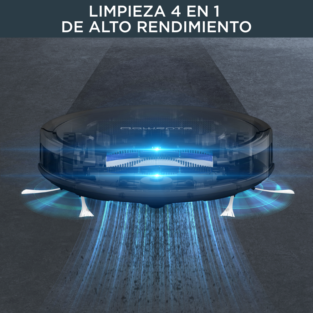 X-Plorer Serie 50 de Rowenta, navegación inteligente, acción 4 en 1, mopa Aqua Force, modelo Animal Care, compatible con asistente de voz y wifi, app gratuita para móviles