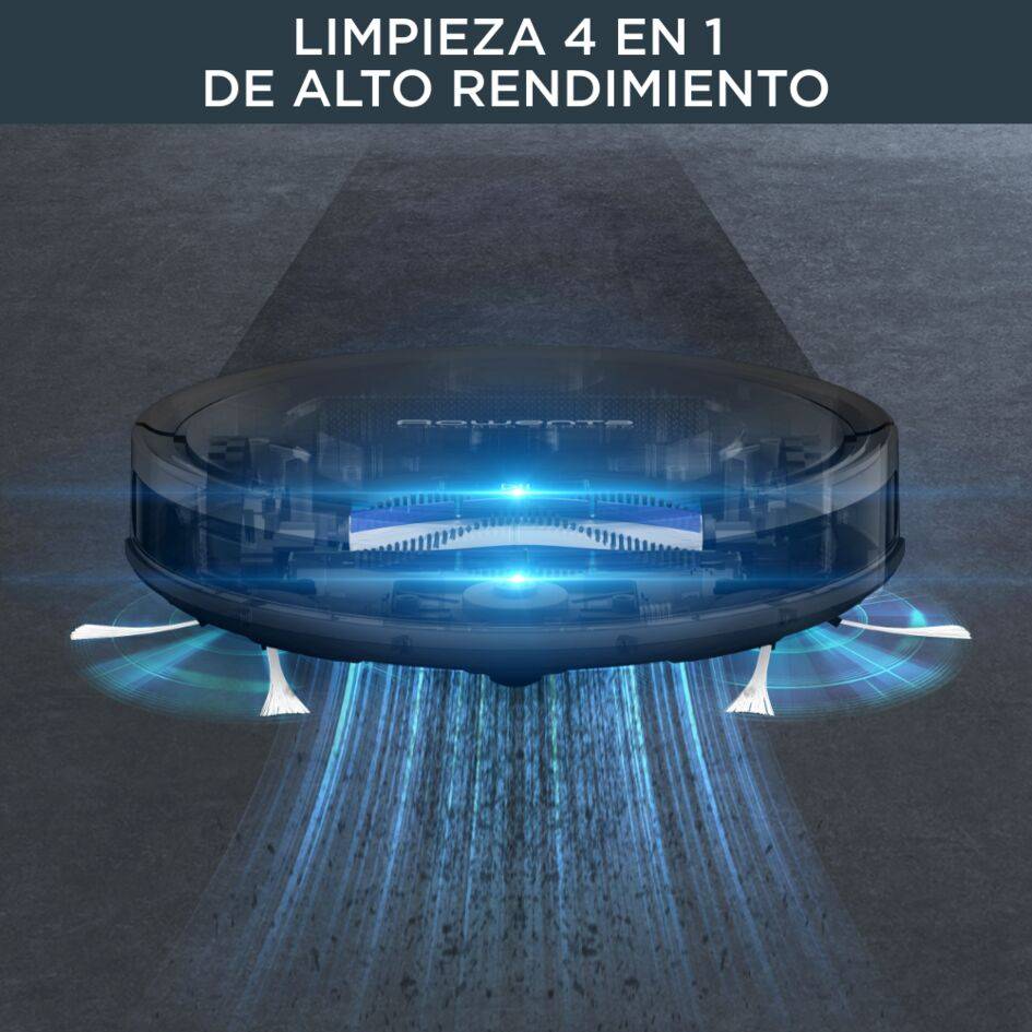 X-Plorer Serie 50 de Rowenta, navegación inteligente, acción 4 en 1, mopa Aqua Force, modelo Animal Care, compatible con asistente de voz y wifi, app gratuita para móviles