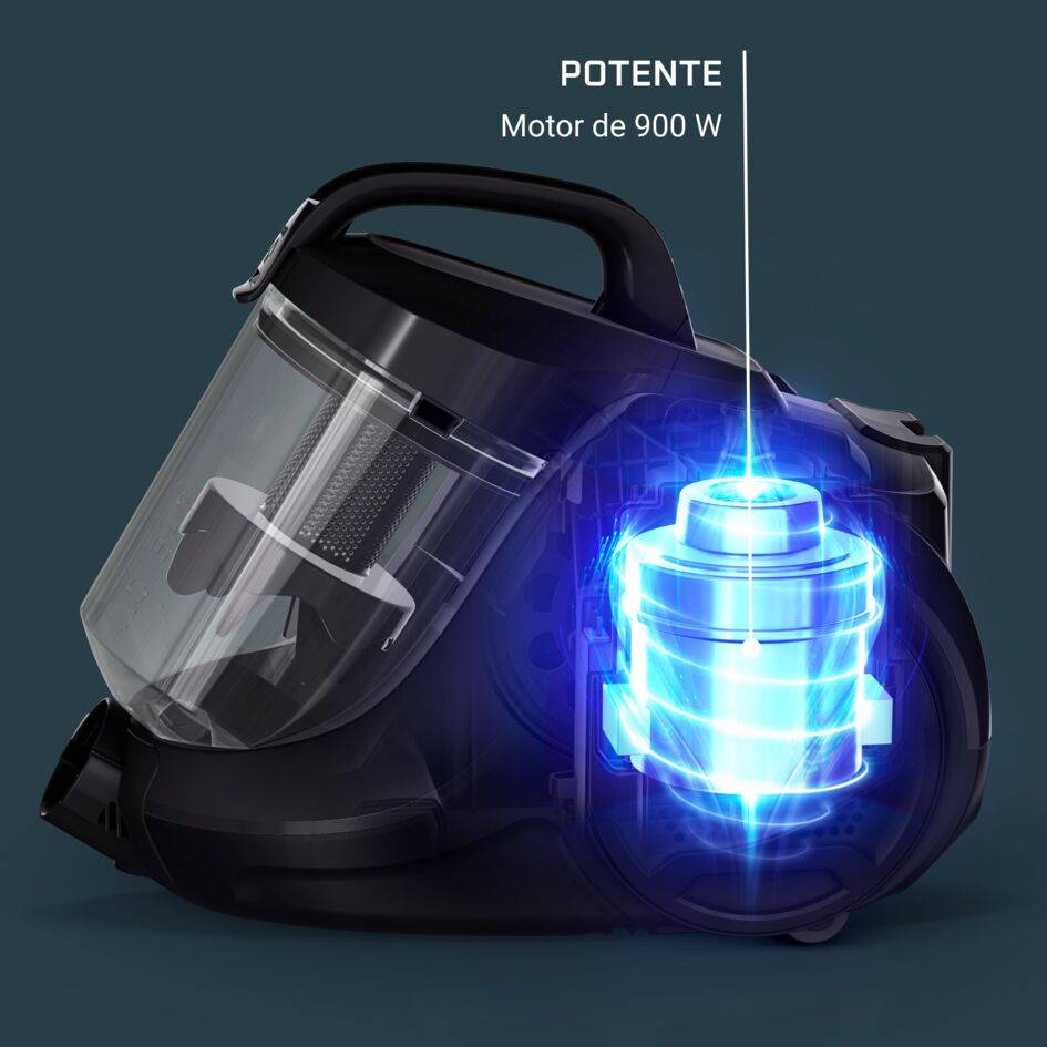 Swift Power Cyclonic de Rowenta, aspiradora sin bolsa, 900 W de potencia máxima, diseño compacto
