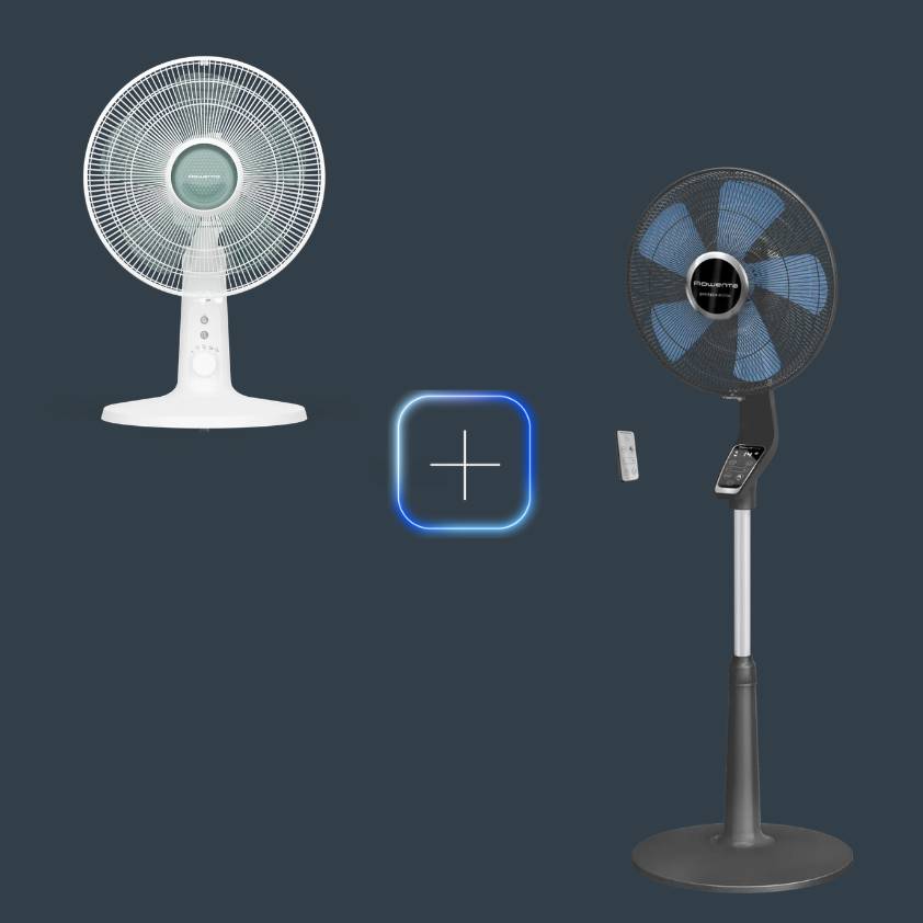 Promo Pack Turbo Silence Extreme Ventilador de pie + Ventilador de mesa