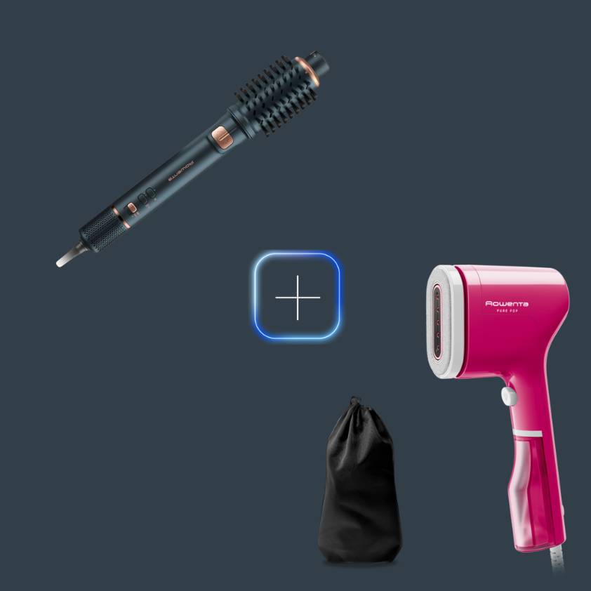 Promo Pack Cepillo de aire caliente Air Rotate + Cepillo de vapor Pure Pop Rosa